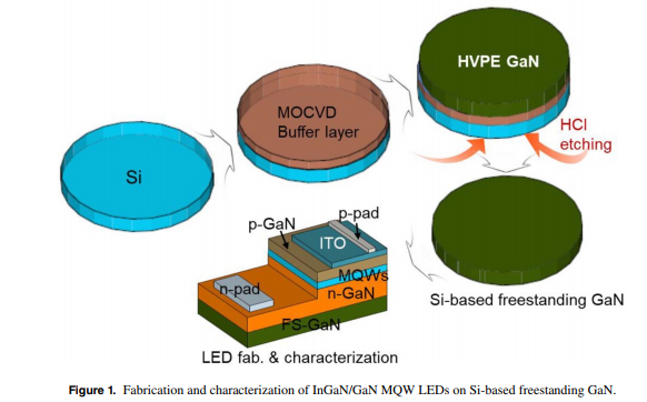 Origin of high quantum efficiency in Si-based homoepitaxial InGaN/GaN light-emitting diodes